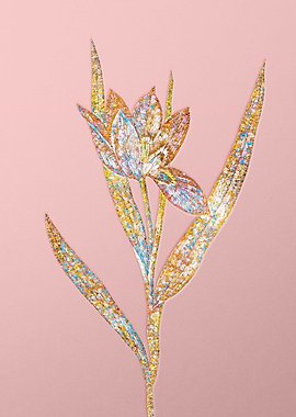 Gold Rainbow Mosaic Flower