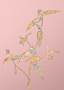 Gold Crystal Mosaic Flower