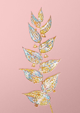 Gold Rainbow Mosaic Flower