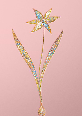 Gold Rainbow Mosaic Flower