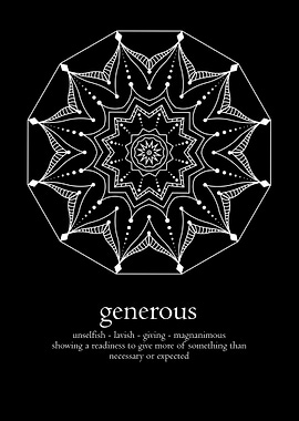 Mandala word generous