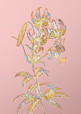 Gold Rainbow Mosaic Flower