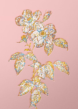 Gold Crystal Mosaic Flower