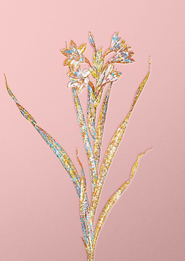 Gold Crystal Mosaic Flower