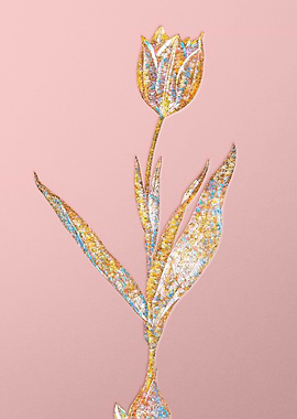 Gold Rainbow Mosaic Flower