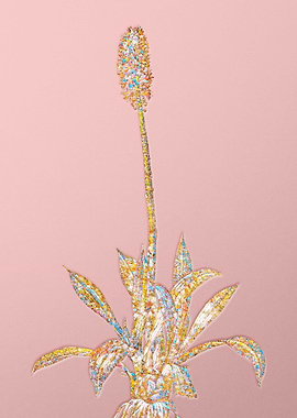 Gold Crystal Mosaic Flower