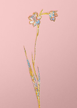 Gold Crystal Mosaic Flower