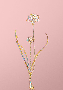 Pink Rainbow Mosaic Flower