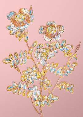 Gold Rainbow Mosaic Flower