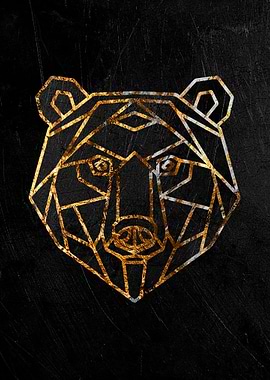 golden bear head poster