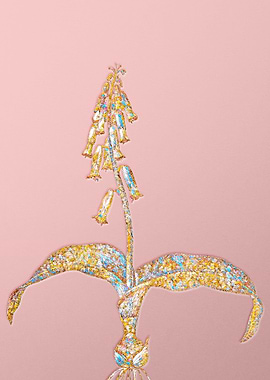 Gold Rainbow Mosaic Flower