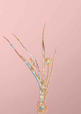 Pink Crystal Mosaic Flower