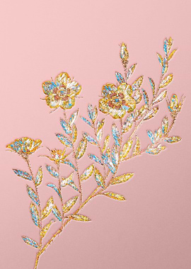 Gold Rainbow Mosaic Flower