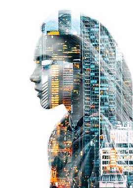 Girl Abstract Cityscapes