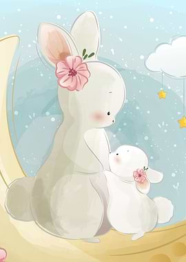 Mommy and baby bunny