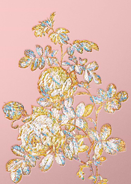 Gold Rainbow Mosaic Flower