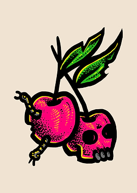 Cherry head skull design