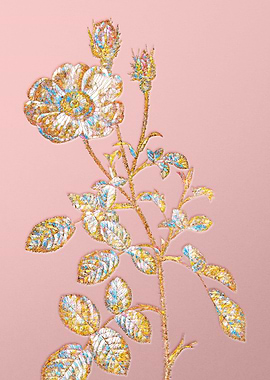 Gold Rainbow Mosaic Flower