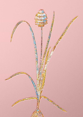 Pink Rainbow Mosaic Flower