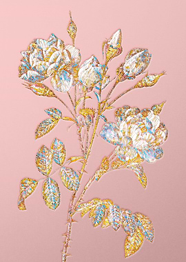 Gold Rainbow Mosaic Flower