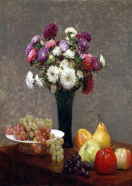 Asters and Fruit