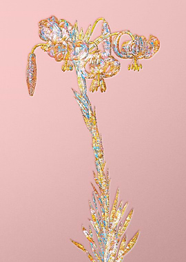 Pink Rainbow Mosaic Flower