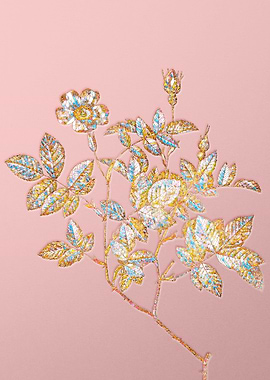 Gold Rainbow Mosaic Flower