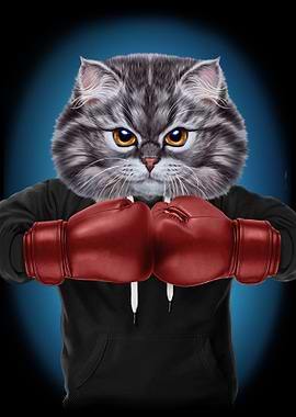 Boxer Cat Boxing Champion