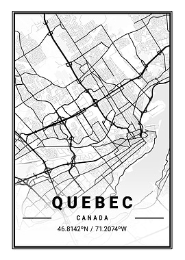 Quebec Light City Map