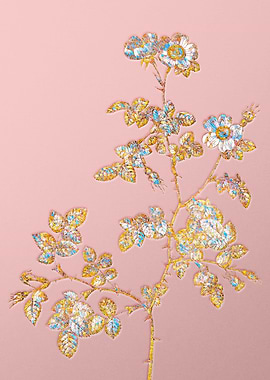 Gold Rainbow Mosaic Flower