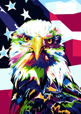 Bald Eagle WPAP Pop art