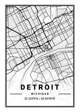 Detroit Light City Map