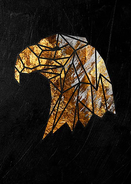 golden eagle face poster