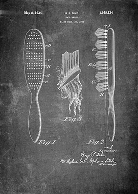 Hairbrush Vintage Patent