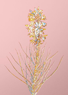 Gold Crystal Mosaic Flower