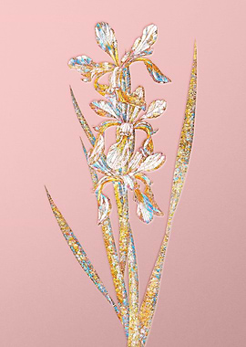 Gold Crystal Mosaic Flower