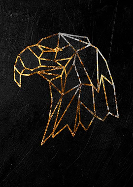 golden eagle face poster