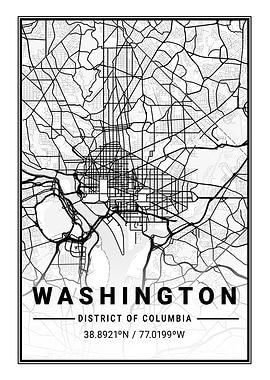 Washington Light City Map