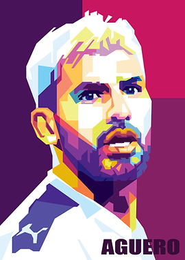 Kun Aguero in pop art