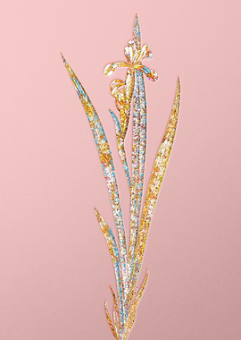 Gold Crystal Mosaic Flower