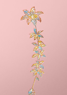 Gold Crystal Mosaic Flower