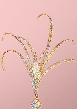 Gold Crystal Mosaic Flower