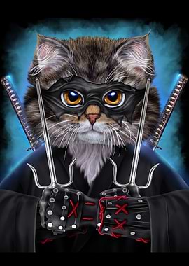 Ninja Cat Japanese Warrior