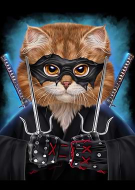 Ninja Cat Japanese Warrior