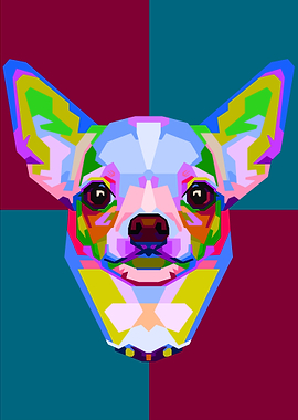 colorful chihuahua pop art
