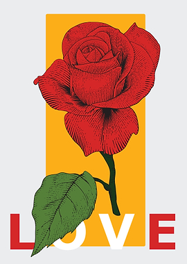 love flower engraving