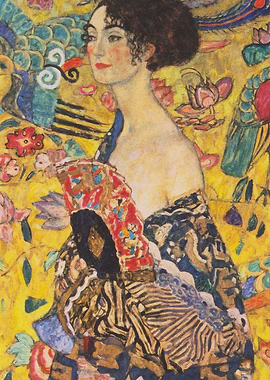Woman with a fan Klimt