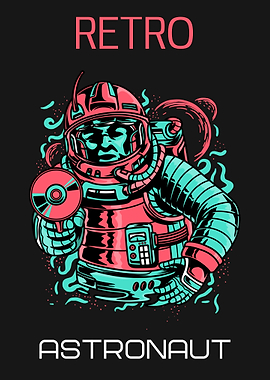 Retro Astronaut in Space