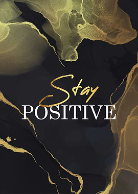 Text Art Gold Black Stay