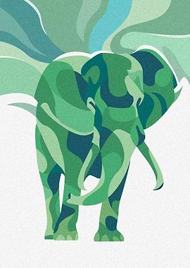 Abstract elephant in pop